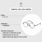  Gọng kính ROVANIFA 32052 dáng đa giác titanium chính hãng 