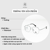  Gọng kính AkiraZenshi 33032 dáng vuông Titanium chính hãng 