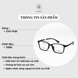  Gọng kính Tony Scott TN03 dáng chữ nhật nhựa TR90 fullbox chính hãng 