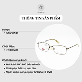  Gọng kính LEVI'S LV 5039 dáng chữ nhật Titanium fullbox chính hãng 