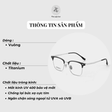  Gọng kính nửa khung Zay Eyewear 72001 dáng vuông phong cách hàn quốc 