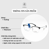  Gọng kính Ziozia browline KKDA6097 dáng Vuông nữa khung titanium fullbox chính hãng 