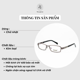  Gọng kính D9505 dáng chữ nhật Kim loại hàn quốc 