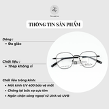 Gọng kính Velocity VL27101 dáng lục giác thép không gỉ chính hãng fullbox