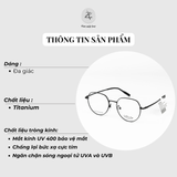  Gọng kính Velocity VL27103 dáng đa giác thép không gỉ chính hãng fullbox 