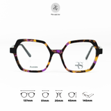  Gọng kính Zay Eyewear Tortoise dáng đa giác nhựa acetate phong cách Hàn Quốc 