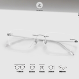  Gọng khoan không viền 6087 dáng vuông titanium cao cấp 