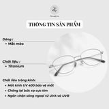  Gọng kính Zay Eyewear Z012 dáng mắt mèo titanium phong cách Hàn Quốc 