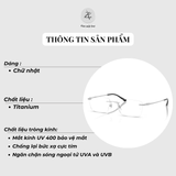 Gọng khoan không viền RayBan 0RX8781D dáng chữ nhật Titanium chính hãng fullbox