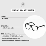  Gọng kính Zay Eyewear 6265 dáng vuông nhựa acetate phong cách Hàn Quốc 