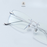  Gọng khoan không viền 69073 dáng chữ nhật titanium cao cấp 