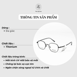  Gọng kính Velocity VL23411 dáng đa giác thép không gỉ chính hãng fullbox 