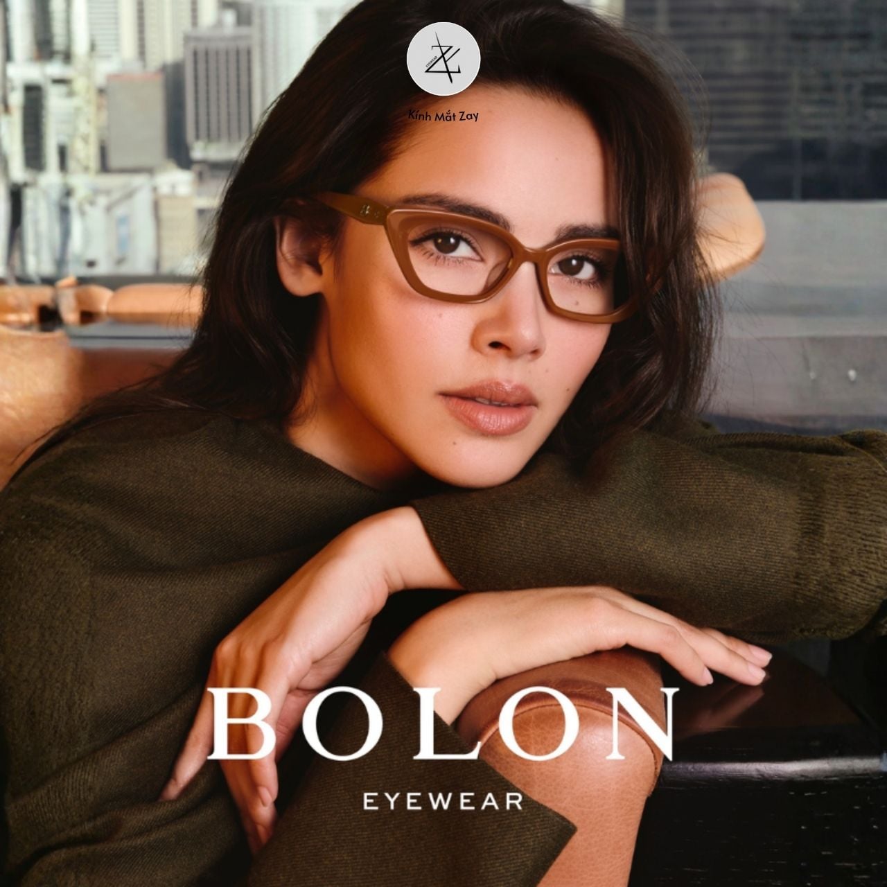  Gọng kính Bolon BJ3219 dáng mắt mèo nhựa acetate chính hãng fullbox 
