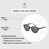  Kính mát TR8021 dáng tròn nhựa TR90 dẻo hàn quốc 