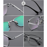  Gọng kính nửa khung Zay Eyewear J85941 dáng chữ nhật titanium phong cách Hàn Quốc 