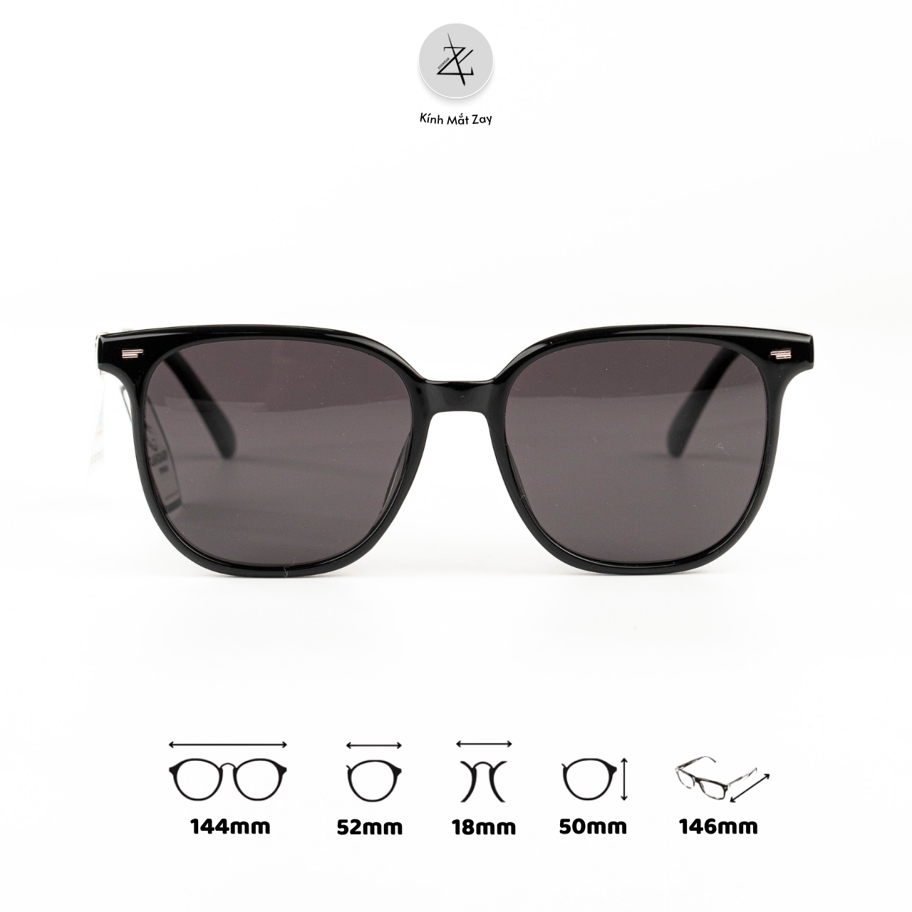  Kính mát phân cực polarized Gangnary TR28026 dáng vuông TR90 chính hãng 
