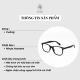 Gọng kính Zay Eyewear Alex dáng vuông nhựa acetate phong cách Hàn Quốc 