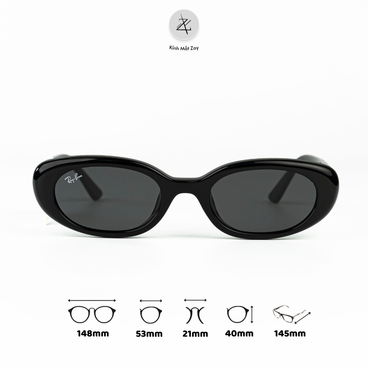  Kính mát RayBan x Jennie 0RB4441D dáng oval nhựa Bio-Based Injected chính hãng fullbox 