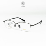 Gọng kính xẻ cước nửa khung CRV J88306 dáng chữ nhật Titanium chính hãng 
