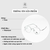  Gọng kính AkiraZenshi 33030 dáng tròn Titanium chính hãng 