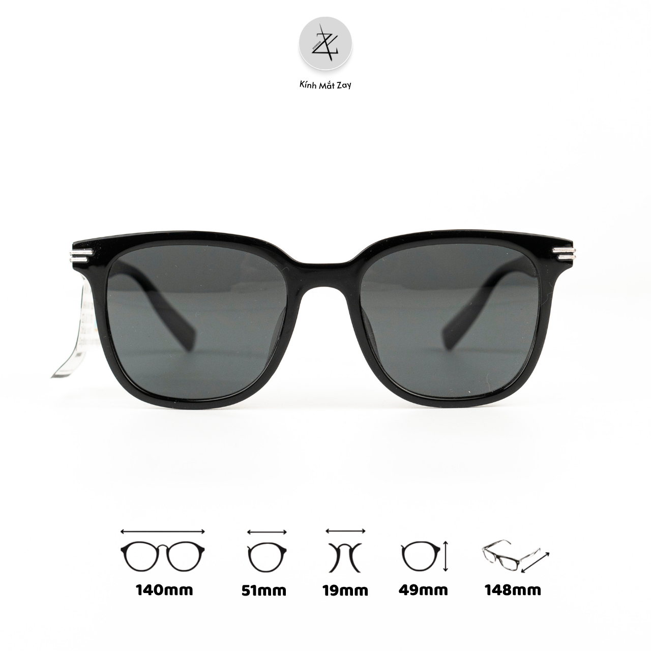  Kính mát phân cực polarized Gangnary TR28025 dáng vuông TR90 chính hãng 