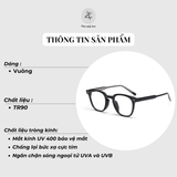  Gọng kính Zay Eyewear TR 2113 dáng vuông nhựa TR90 phong cách Hàn Quốc 