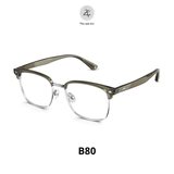 Gọng kính nửa khung Molsion MA6006 dáng vuông nhựa acetate & titanium chính hãng fullbox