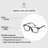Gọng kính IRVINJIN 6081 dáng vuông nhựa TR90 dẻo chính hãng
