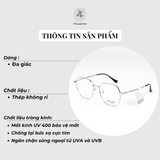  Gọng kính Velocity VL23534 dáng đa giác thép không gỉ chính hãng fullbox 