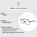  Gọng kính Zay Eyewear Judd dáng vuông nhựa acetate phong cách Hàn Quốc 