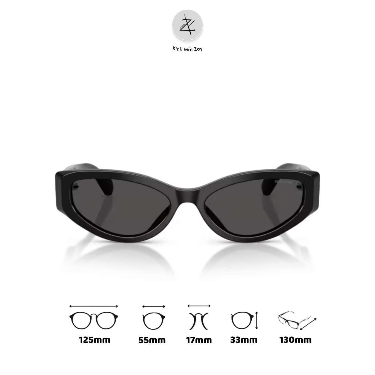 Kính mát Swarovski 0SK6045U 100187 dáng mắt mèo nhựa Acetate chính hãng fullbox 