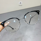  Gọng kính nửa khung 16844 dáng tròn  titanium cao cấp 