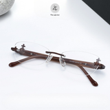  Gọng khoan không viền Vivienne Westwood 12202 dáng mắt mèo titanium cao cấp 