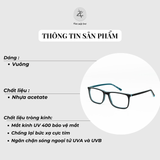  Gọng kính Zay Eyewear Hunt dáng vuông nhựa acetate phong cách Hàn Quốc 
