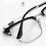  Gọng kính Zay Eyewear 22221 dáng vuông nửa khung Titanium phong cách Hàn Quốc 