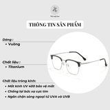  Gọng kính nửa khung 3226 dáng vuông titanium cao cấp 