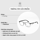 Gọng kính nửa khung Velocity VL23463 dáng vuông thép không rỉ fullbox chính hãng