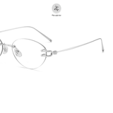  Gọng khoan không viền 9027 dáng oval titanium cao cấp 