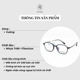  Gọng kính Asifinis 8001 dáng vuông nhựa TR90+Titanium phong cách Hàn Quốc 