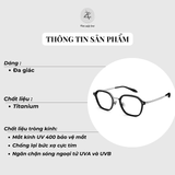  Gọng kính Molsion MA6057 dáng đa giác titanium chính hãng fullbox 