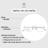  Gọng khoan không viền 6017 dáng đa giác titanium cao cấp 