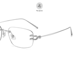  Gọng khoan không viền 9028 dáng vuông titanium cao cấp 