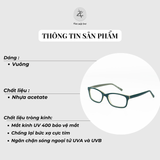  Gọng kính Zay Eyewear Kitty dáng vuông nhựa acetate phong cách Hàn Quốc 