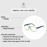  Gọng kính Zay Eyewear Turtle dáng vuông nhựa acetate phong cách Hàn Quốc 