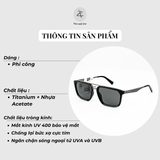  Kính mát Parim 76070 dáng phi công titanium & nhựa acetate chính hãng fullbox 