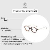 Gọng kính Zay Eyewear 1071 dáng oval titanium phong cách Hàn Quốc