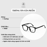  Gọng kính Gaozi BL3611 dáng vuông nhựa TR90 fullbox chính hãng 