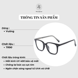  Gọng kính Zay Eyewear TR 17133 dáng vuông nhựa TR90 phong cách hàn quốc 