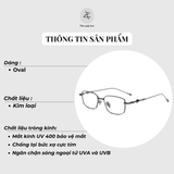  Gọng kính Zay Eyewear 31265 dáng chữ nhật kim loại phong cách Hàn Quốc 