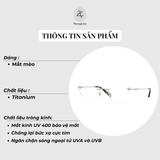  Gọng kính khoan không viền Versace 1305 dáng mắt mèo chính hãng fullbox 